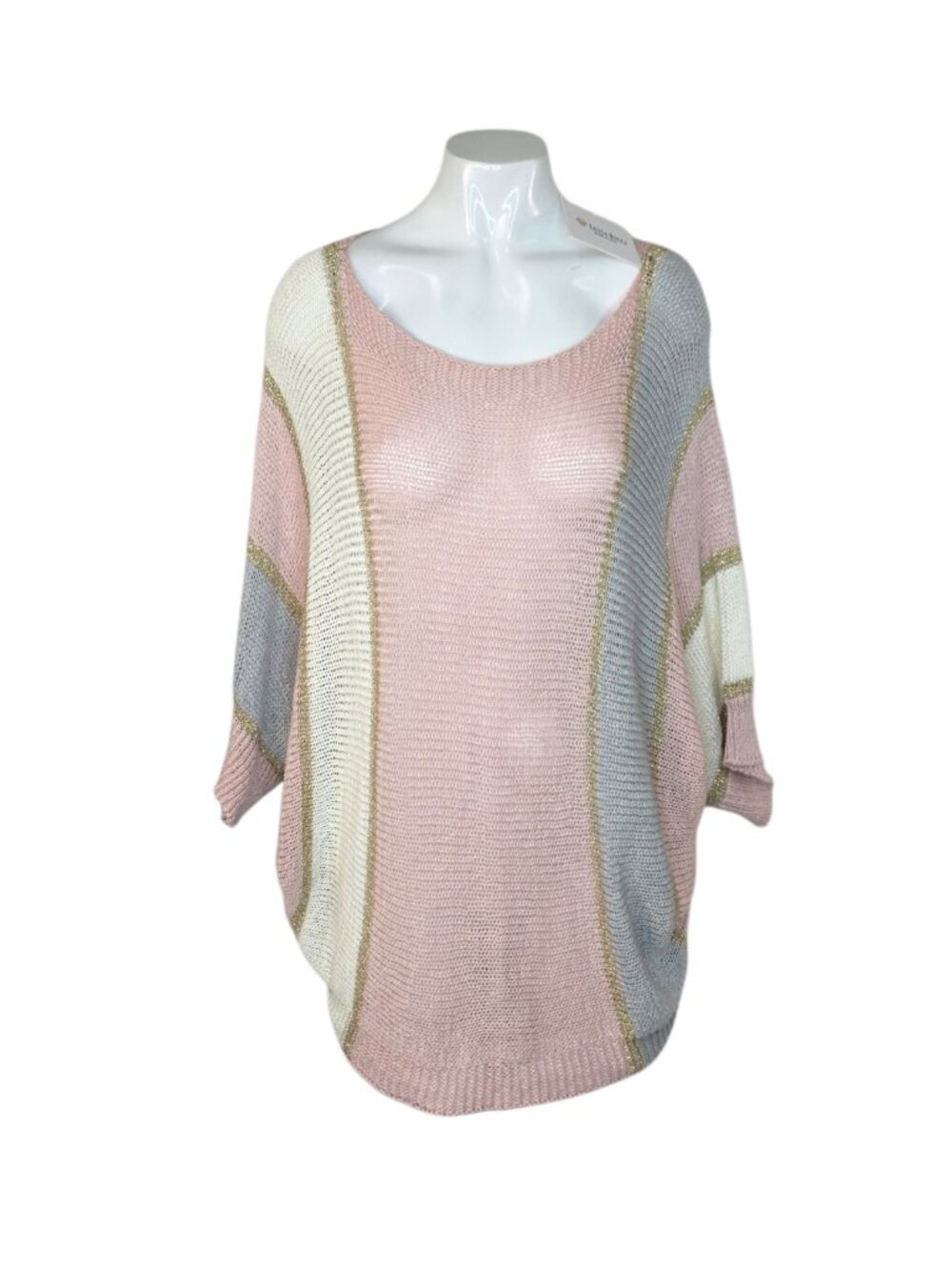 Luisa Ricci 3/4 Dolman Sleeve Open Knit Sweater, Size Large